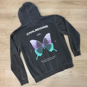 Civil Regime Grey Butterfly Hoodie